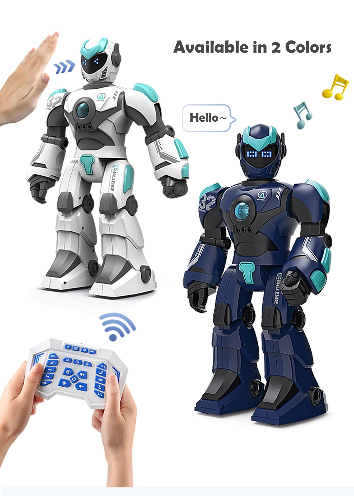 2.4G Remote Controlled Robot, Intelligent Programming Gesture Sensing, Dancing Singing Puzzle Toys Excluding regular batteries