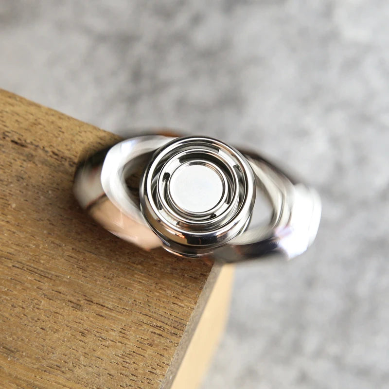 Two-leaf Stainless Steel Fidget Spinner Portable Hand Spinner Fun Fingertip Spinning Toy ADHD Focus Toy Fidget Toy Adults Gift