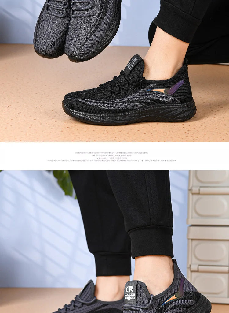 Chaussures de sport et de loisirs à semelle souple, anti-odeurs, respirantes et confortables pour hommes, idéales pour le travail, collection printemps et automne.