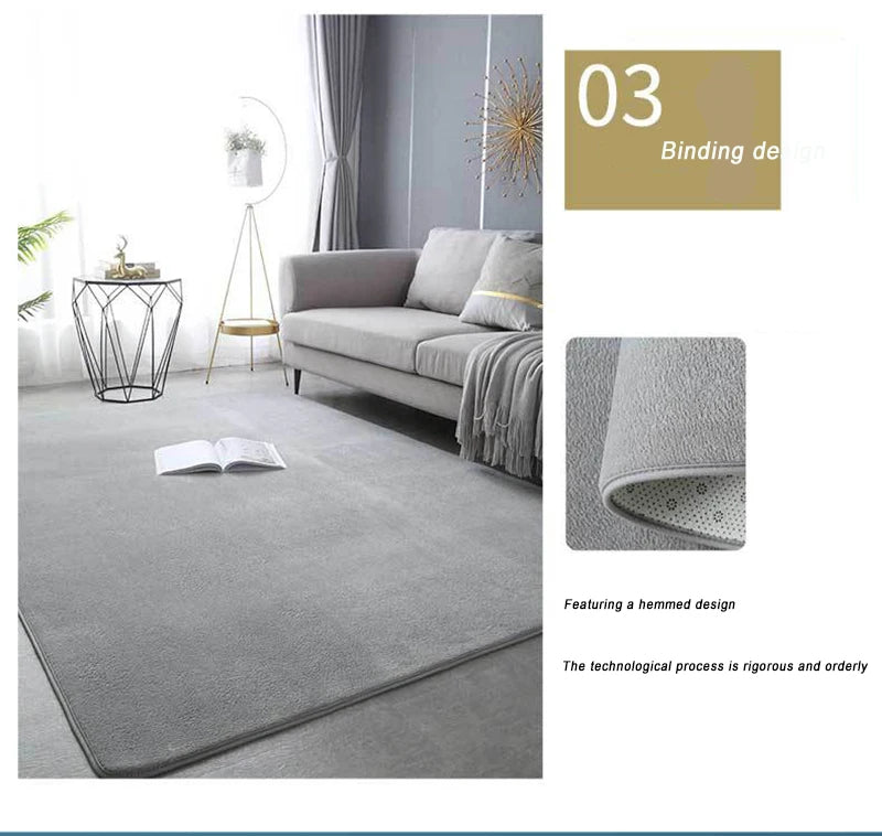 VIKAMA Tapis Moderne en Velours de Corail Doux Antidérapant pour Salon Chambre Grand Tapis de Jeu pour Enfants Tapis de Sol pour la Décoration Intérieure