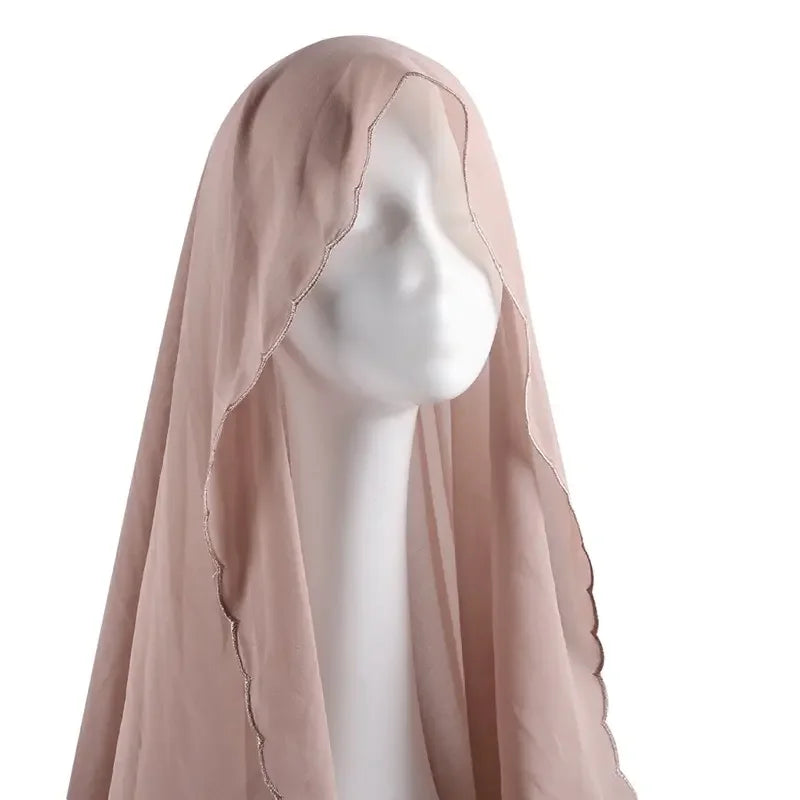 Châles Hijab en mousseline de soie pour femme, écharpe en dentelle, foulards unis, foulards pour femme, voile musulman 70*180cm