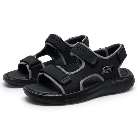 Skechers Men's Casual Comfortable Sports Sandals Beach Shoes Bathroom Sandals Casual Slippers 232893-Bbk