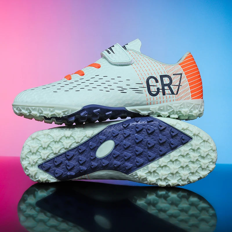 Nouvelles Chaussures de football pour enfants, Chaussures d'entraînement de football d'extérieur pour garçons et filles, Crampons de football à scratch, Baskets de futsal 28-39