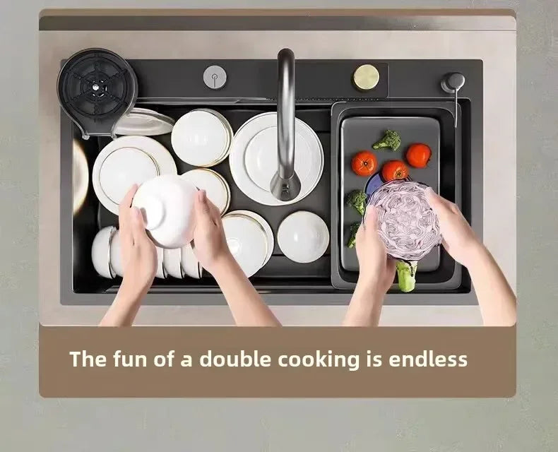 Stainless Steel Thickened SUS304 Sink,Household Kitchen Sink, Dishwashing Nano Process Countertop Sink Sink Kitchen