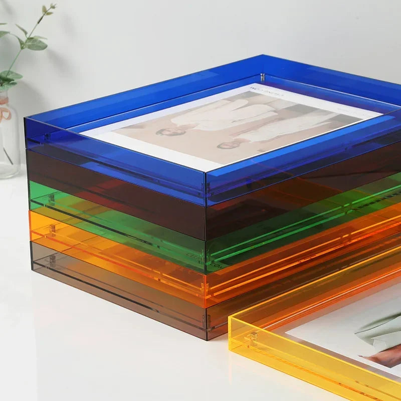 Transparenter Acryl-Fotorahmen DIY Poster Malerei Flur Schlafzimmer Wanddekoration Ins Style Tischbilderrahmen