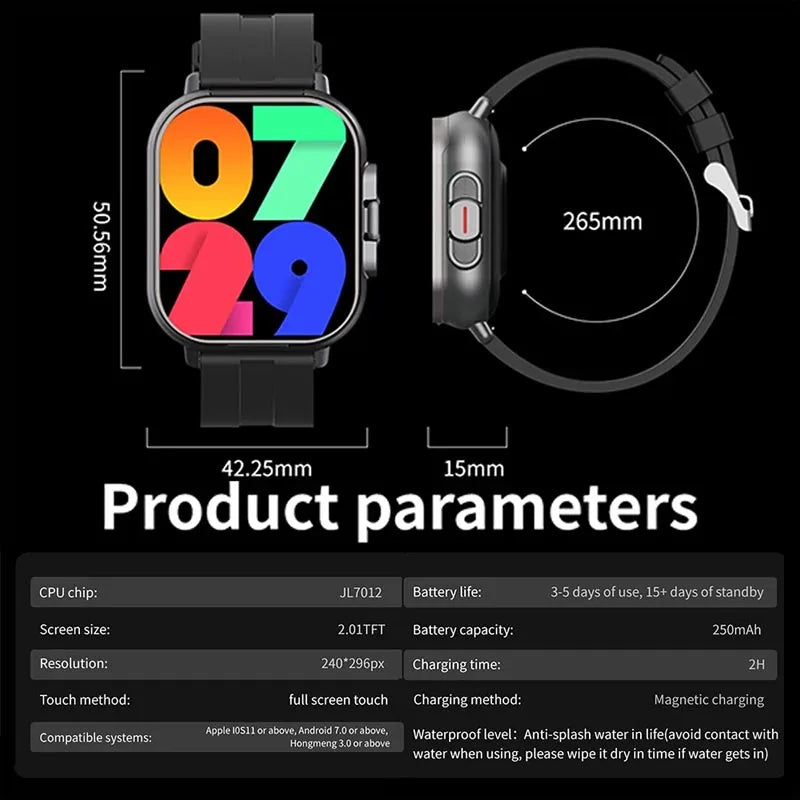 Montre Intelligente 2026 D8 Pro avec Écran 2,01 pouces, Écouteurs sans Fil, Fréquence Cardiaque, Pression Artérielle, Oxygène Sanguin et Assistant Sportif