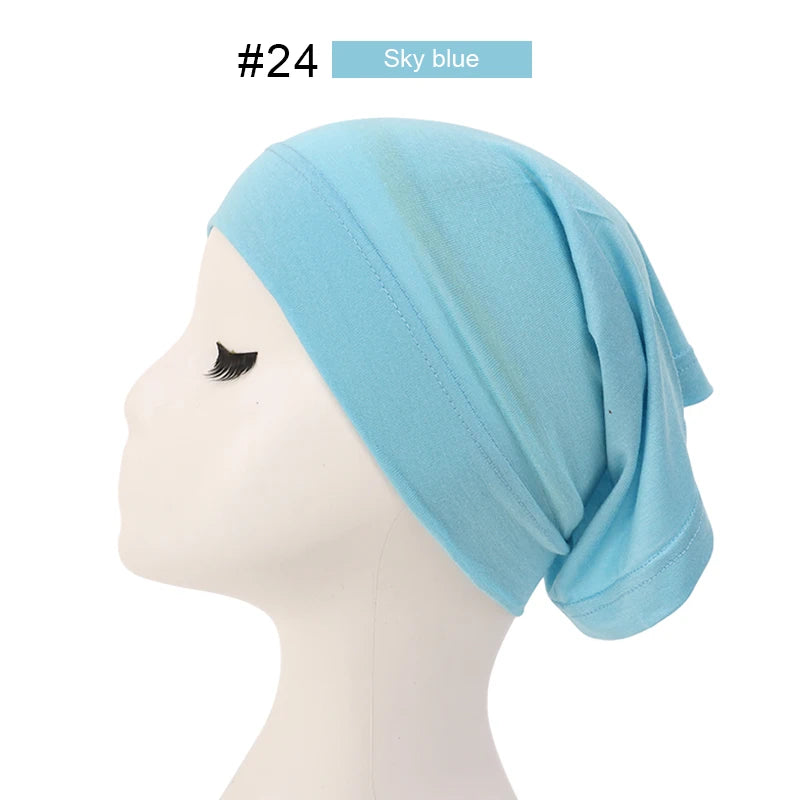 Bonnet Hijab Musulman Turban Foulard Coton Modal Voile Uni Casquette Sous Écharpe Musulmane Femme Foulard Turban Hijabs Chapeau Islamique