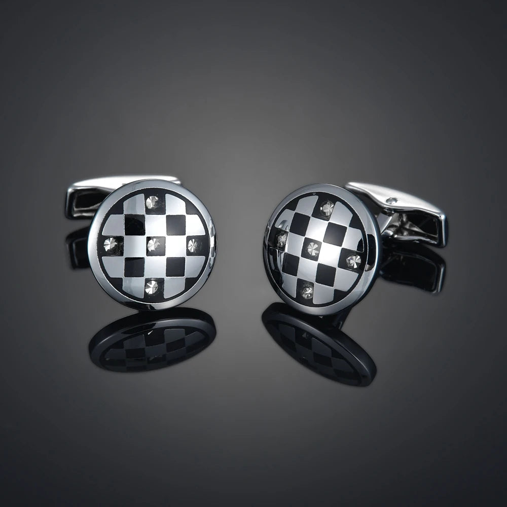 Quality Gems Craft Manschettenknöpfe Blumenmuster Golden Horse Muster Stoff Französische Ovale Hemd gemelos cuff links