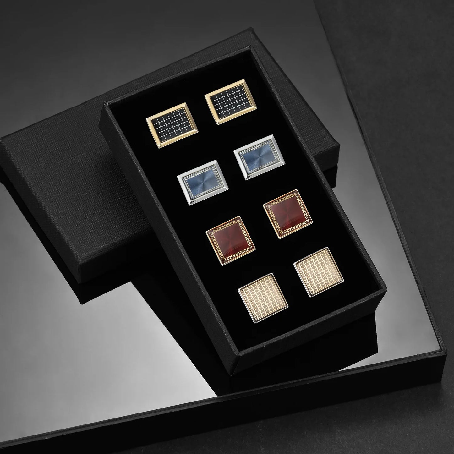 Herrenhemd Manschettenknöpfe Kupfer Manschettenknöpfe für Herren Luxus Hochzeit Gäste Geschenke Rund Quadrat Mode Schmuck Herren Manschetten Glieder Krawattenklammer
