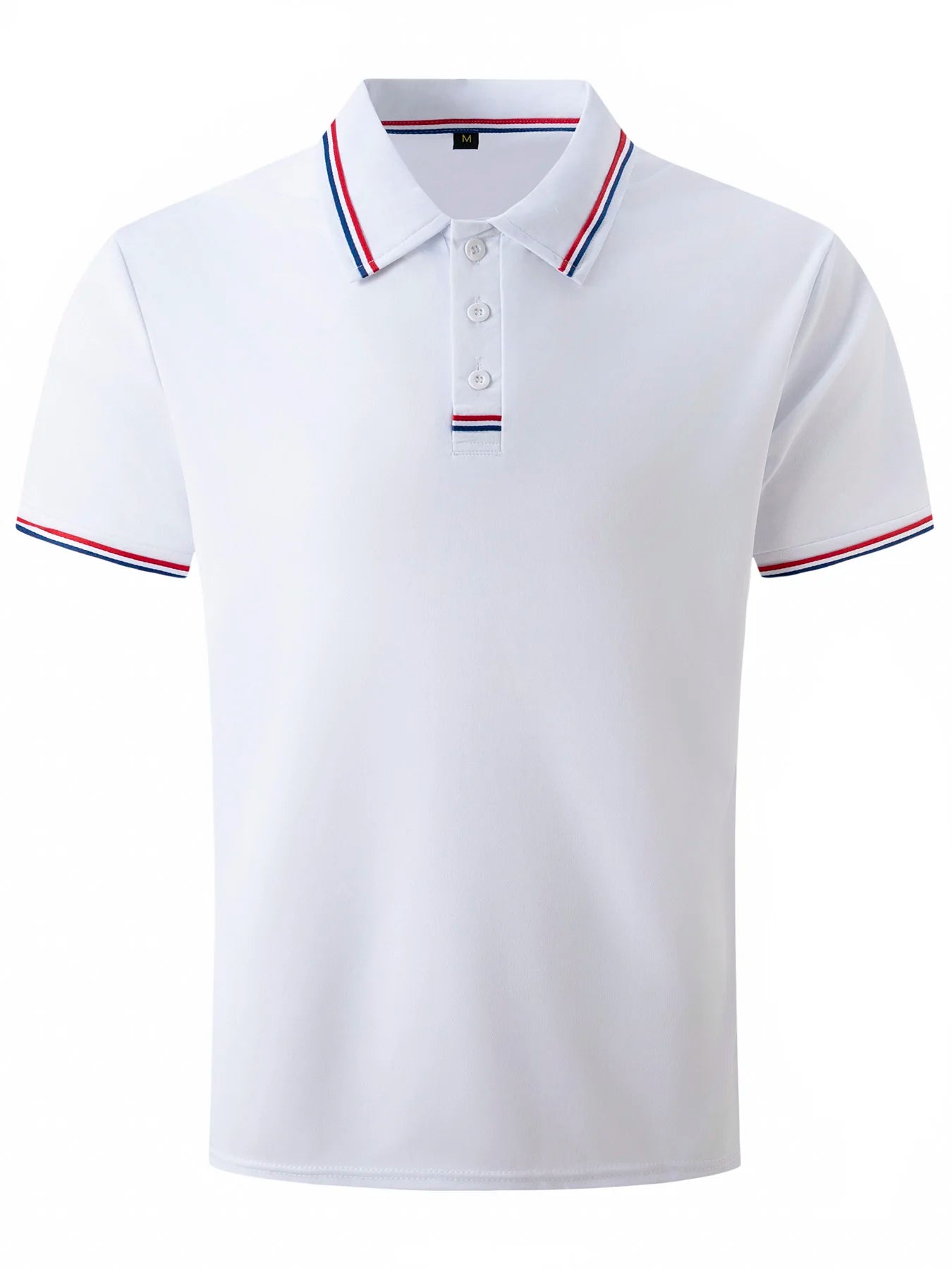 Men's Quick-Drying Solid Color Polo Shirt Summer Elastic Collared Short-Sleeved Sports T-Shirt for Active Wear