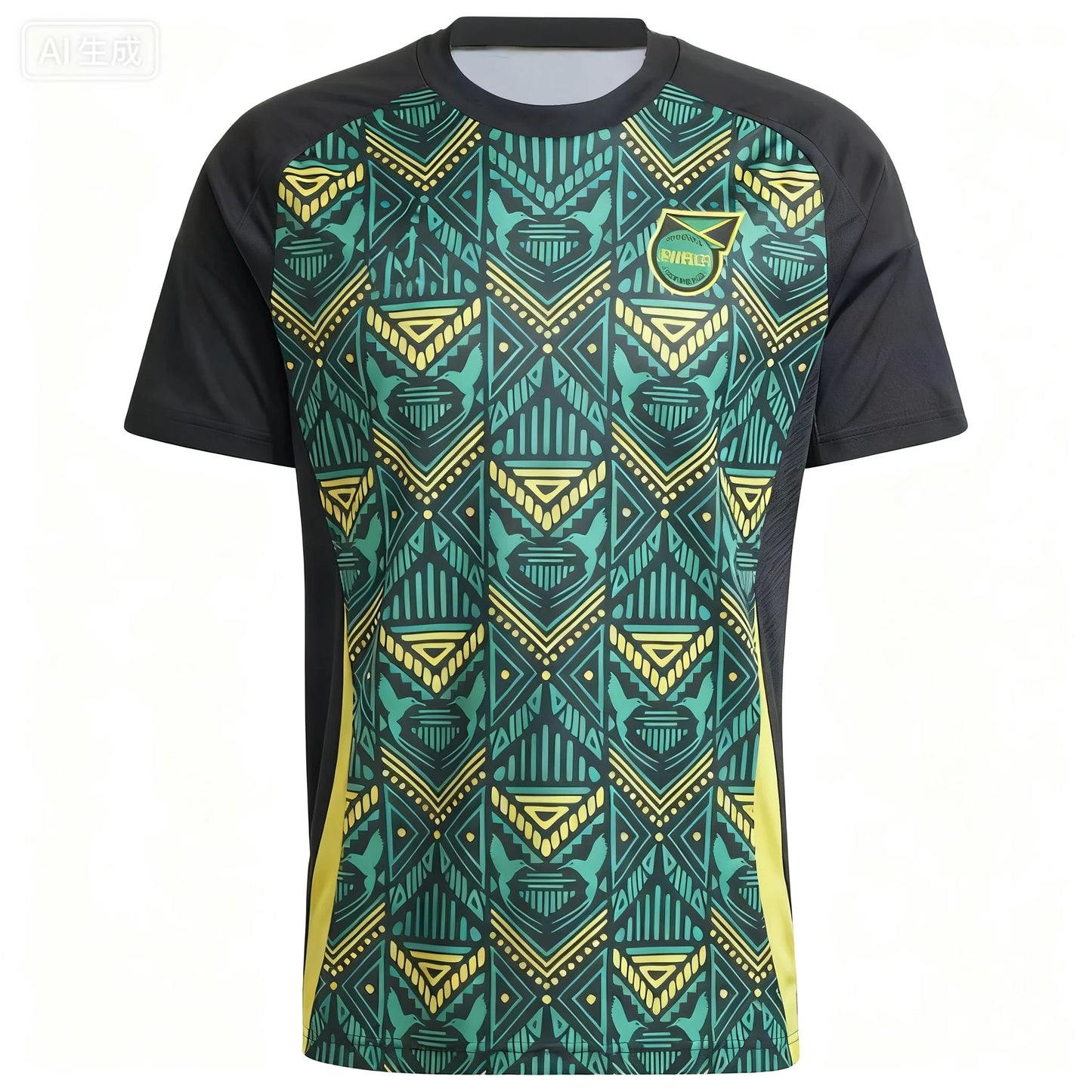 Nouvel été hommes nouveau maillot de football Jamaïque Sport de plein air lâche séchage rapide à manches courtes entraînement décontracté fitness vêtement haut