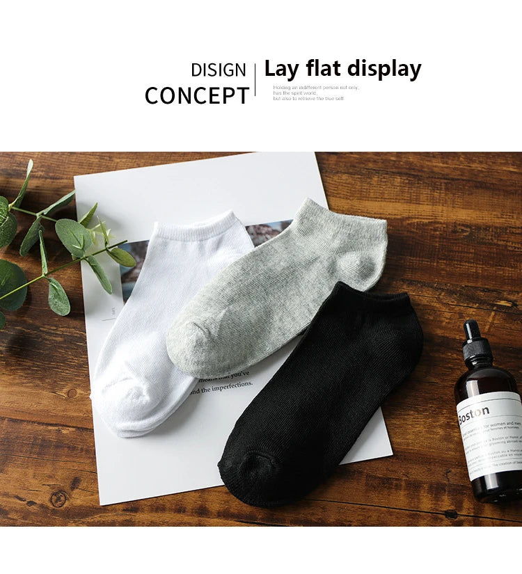 10/20/30Pairs Socks Men Women Boat Socks Thin Breathable Comfy Sweat-absorbing Ankle Socks Unisex Casual Plain Color Short Socks