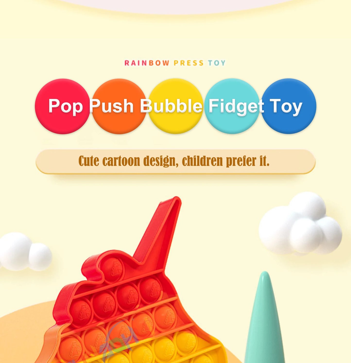 Regenbogen Pop Push Bubble Fidget Anti Stress Spielzeug für Erwachsene Kinder besondere Bedürfnisse sensorisches Spielzeug interaktives Spielzeug für Kinder