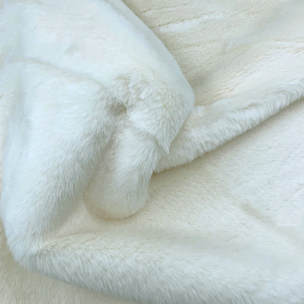 10mm Pile Length Fur Fabric Polyester Imitation Fur Fabrics Handmade DIY Encryption Thickening Fake Rabbit Hair Fur Plush Fabric