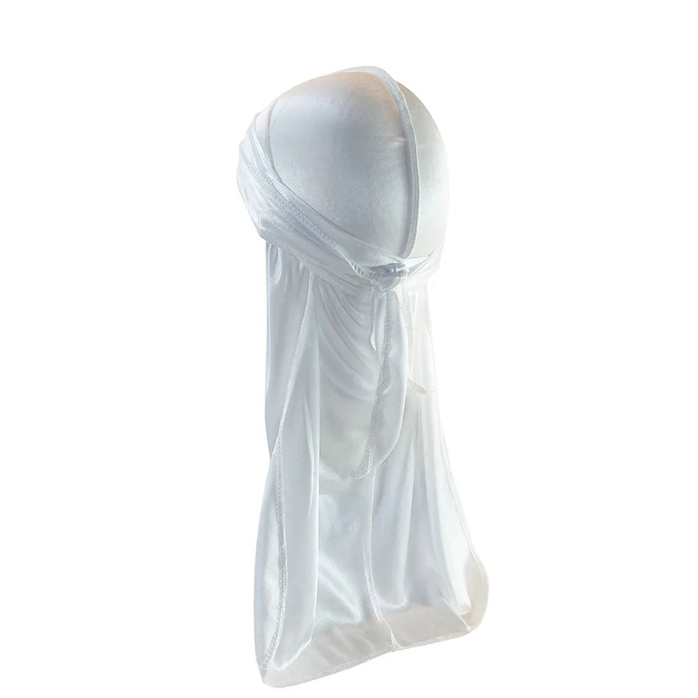 1-4Pcs New Silk Plus (High-Density) Durag Bandana Turban Hat Men Breathable Long Tail Doo Rag for men Durags Pirate Hat Headband