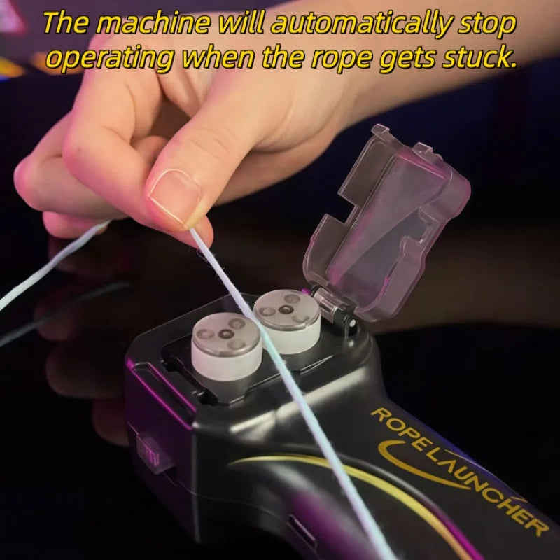 High-End Intelligent Electric Glow Rope Launcher with Adjustable Speed Rotating Circular Rope Toy for Stress Relief  Fun Learn