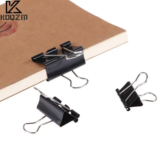 10pcs  Black Metal Binder Clips Notes Letter Paper Clip Office Supplies Binding Securing Clips 15/19/25/32mm