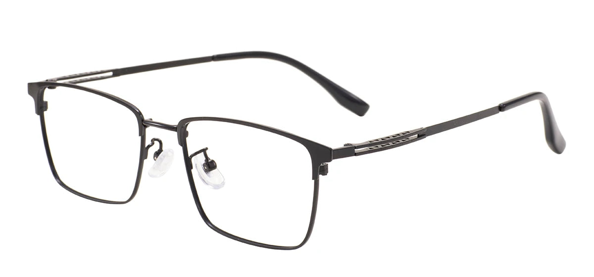 Monture de lunettes rectangulaires confortables en métal avec barre supérieure, pour hommes d'affaires, avec monture complète, pour verres correcteurs optiques