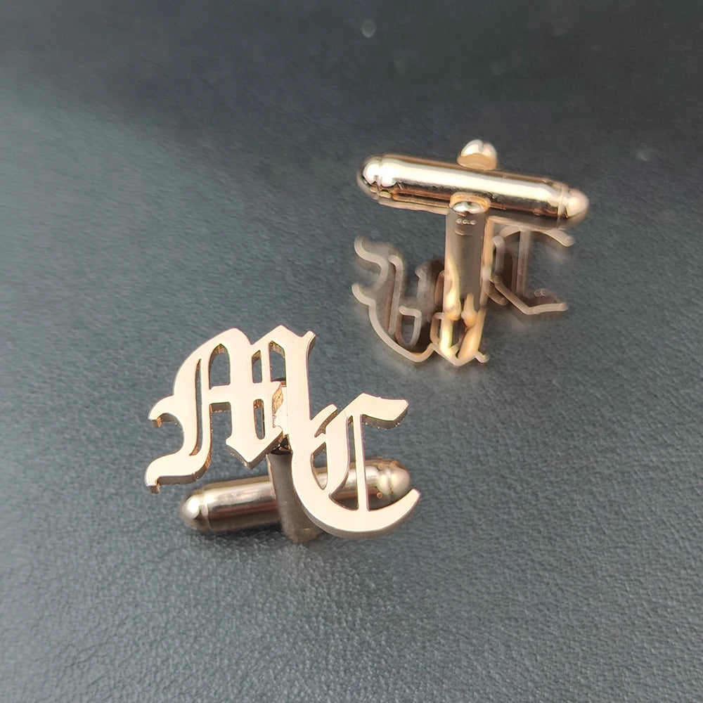 Hebrew Chai Cuff Links Personalized Name Initial Monogram Cufflinks Custom Any Language Cufflinks Men Wedding Gift Jewelry