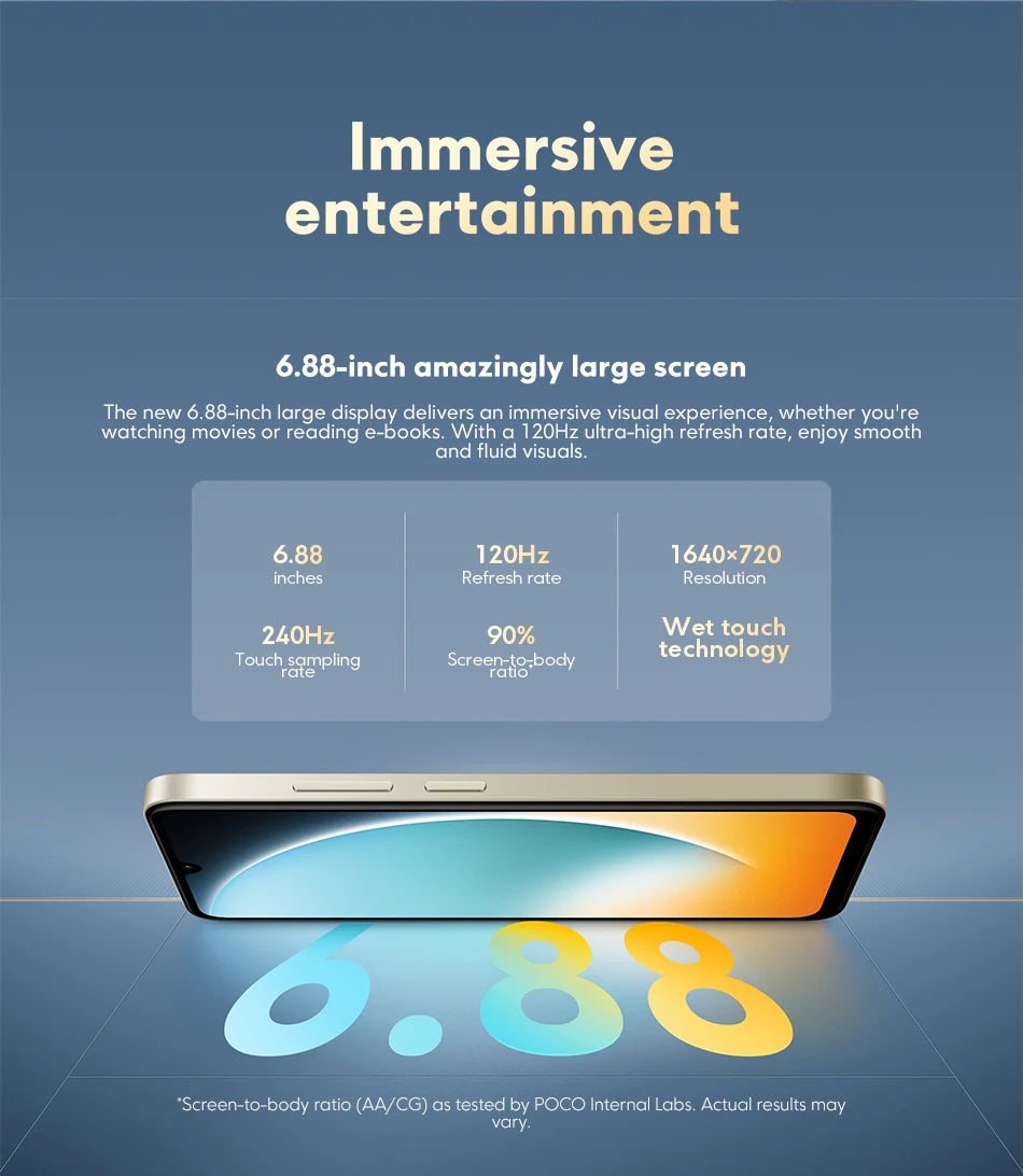 Global Version POCO C71 UNISOC T7250 Processor Immersive 6.88" Display 32MP Al Dual Camera 15W Charging 5200mAh Battery