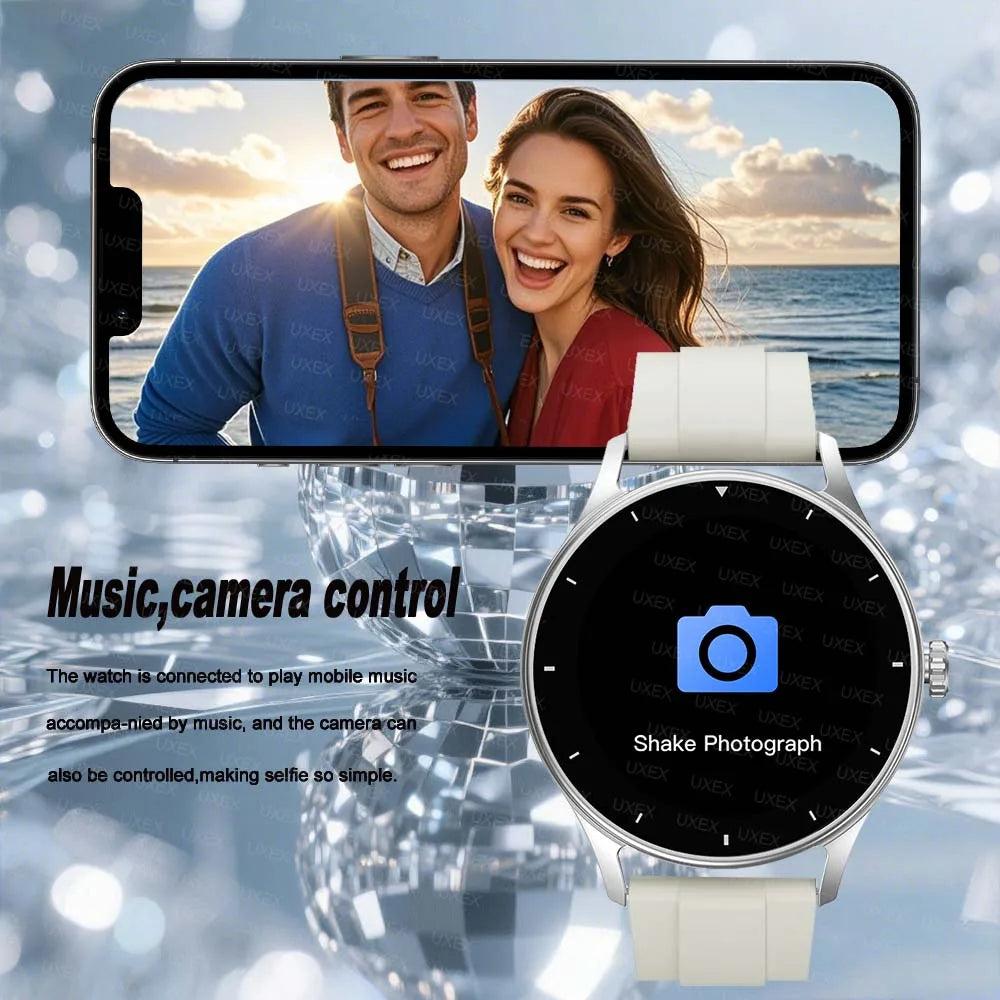 Mode Smartwatch Plus 1.55 HD Für Herren und Damen App-Steuerung BT Anruf Gesundheits-Tracker Benutzerdefiniertes Foto Überraschungsgeschenk Business-Uhren