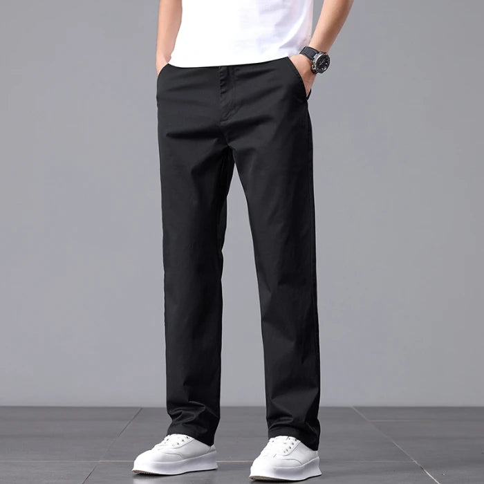 2025 Stretch Herrenhose Straight Fit Baumwolle Golfhose Herren Frühling Sommer Anzughose Büro Arbeit Freizeit Schwarz Marineblau Khaki