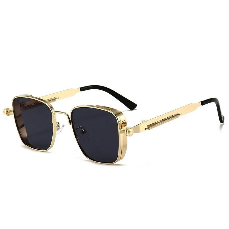 New Eyeglasses Vintage Steampunk Square Metal Sunglasses Fashionable Versatile Unisex Eyewear Unique Statement Style Sun Glasses