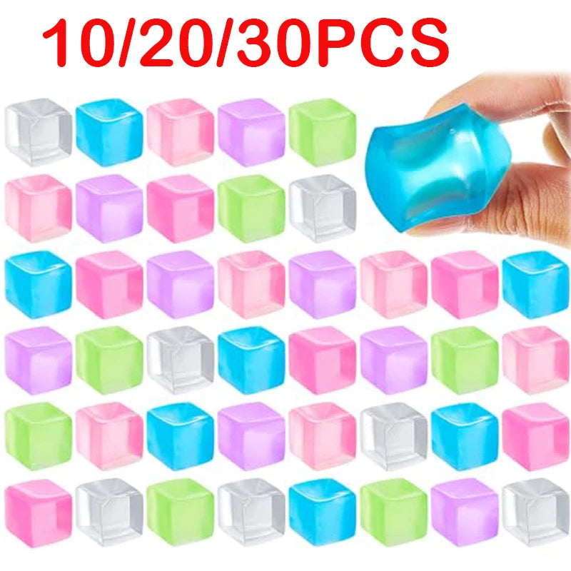 Quadratischer Eis Stressball Fidget Spielzeug Stressabbau ADHS Autismus Sensorisches Spielzeug Weiches Quetschspielzeug Partygeschenke für Kinder Erwachsene