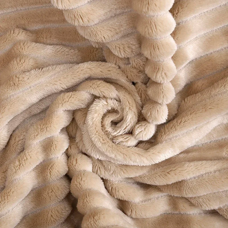 Couvertures en flanelle rayées pour lits, couleur rose bleu uni, douce, chaude, vison, jeté de canapé, couvre-lit, plage, couvertures de voyage en avion