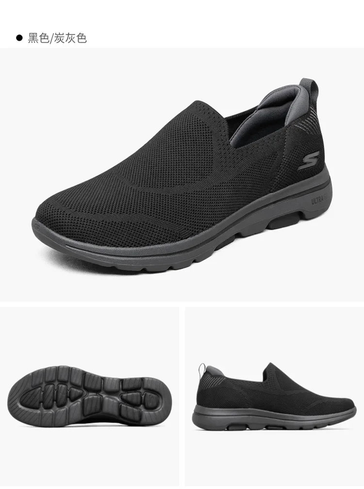 Skechers Schuhe Herren GO WALK 5 Slip-on Freizeit Outdoor Sport Walking Schuhe Herren Leicht Atmungsaktiv Einfaches An- und Ausziehen Sneaker