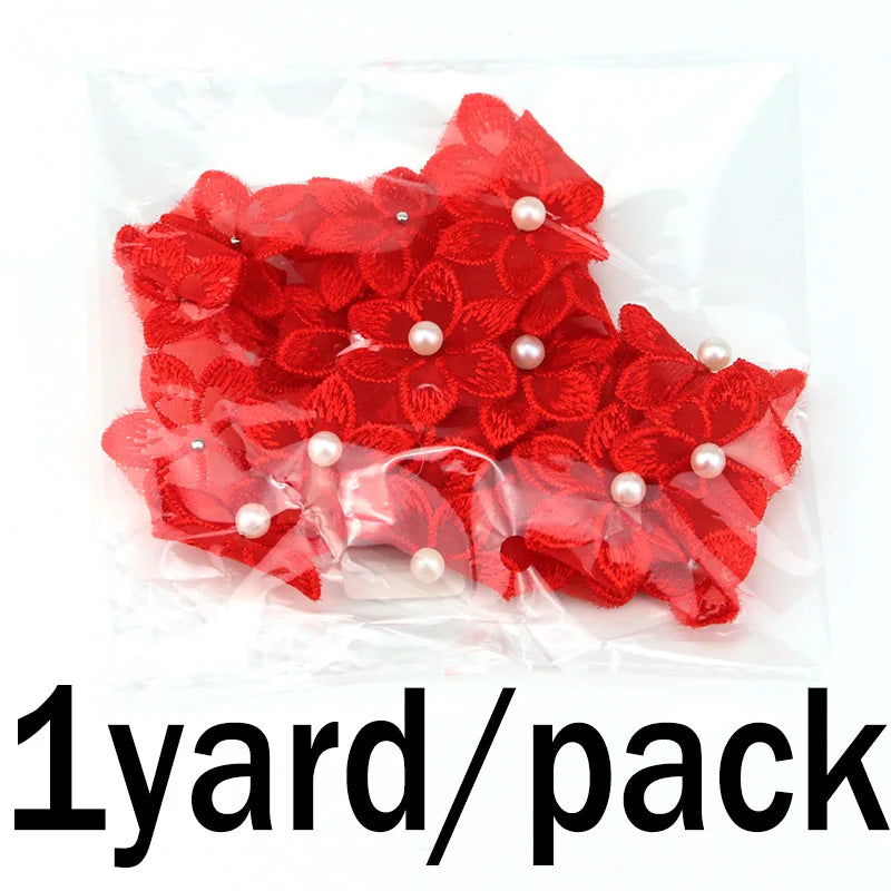 (1 Yards/roll) Width 3.4cm Color Nail Bead Eugen Yarn Six Flap Lace Clothing Matching Design Sense Girl Diy