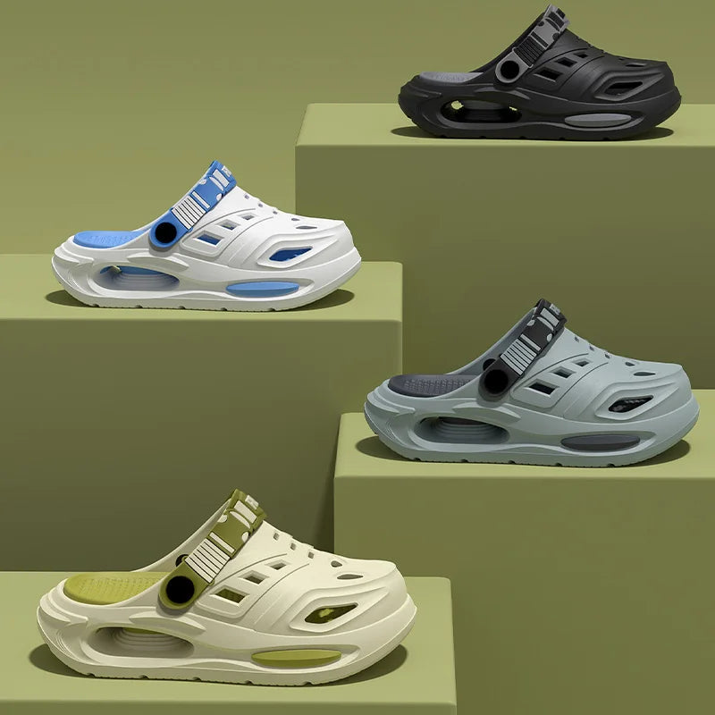 Smile Höhlenschuhe für Herren und Damen mit herausnehmbaren Einlegesohlen Rutschfeste, gepolsterte, verdickte weiche Hausschuhe Modische atmungsaktive Sandalen