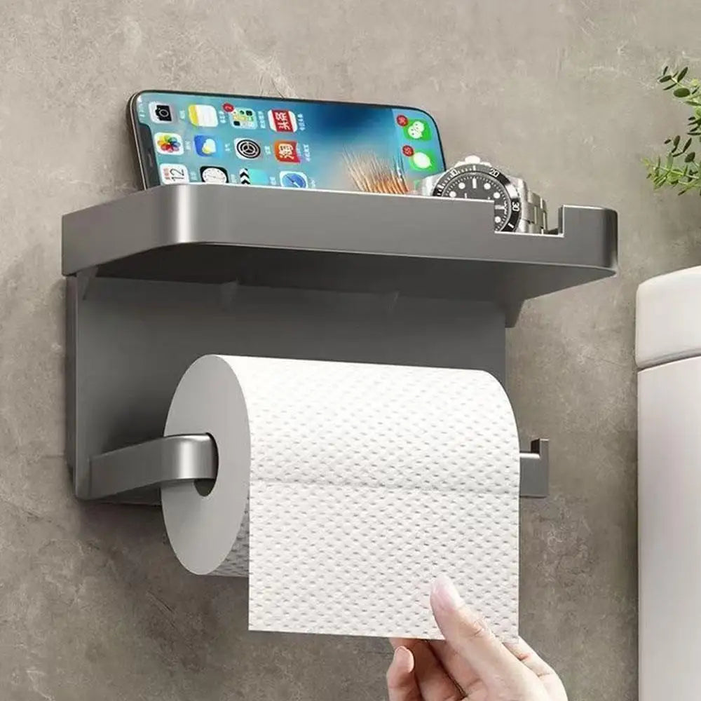 Bathroom Tissue Box Shelf Storage Household Storage Bathroom Toilet Paper Rack Toilet Organizer No-Drill Wall-Mounted Tissue Box