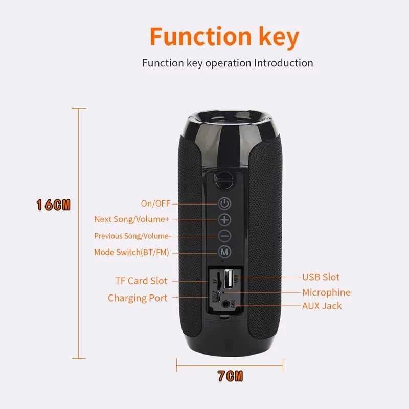 Kabelloser tragbarer Bluetooth Lautsprecher Caixa De Som Blutooth Musik Sound Box Für Radio FM Subwoofer Blootooth Audio Hand Free Baffe