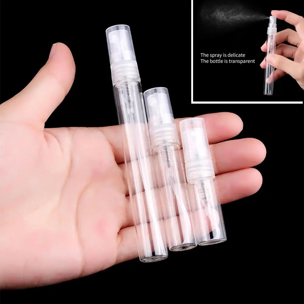 Flacon de parfum vide portable en verre de 5/10 ml pour voyage, cosmétiques, rangement, flacon de rechange.
