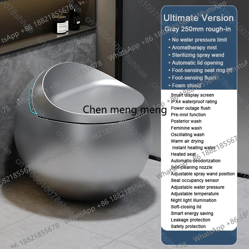 D132 Smart Toilet Bidet with Auto Flush Heated Seat Warm Water Sprayer Deodorizer Air Dryer Remote Control Intelligent LED Displ