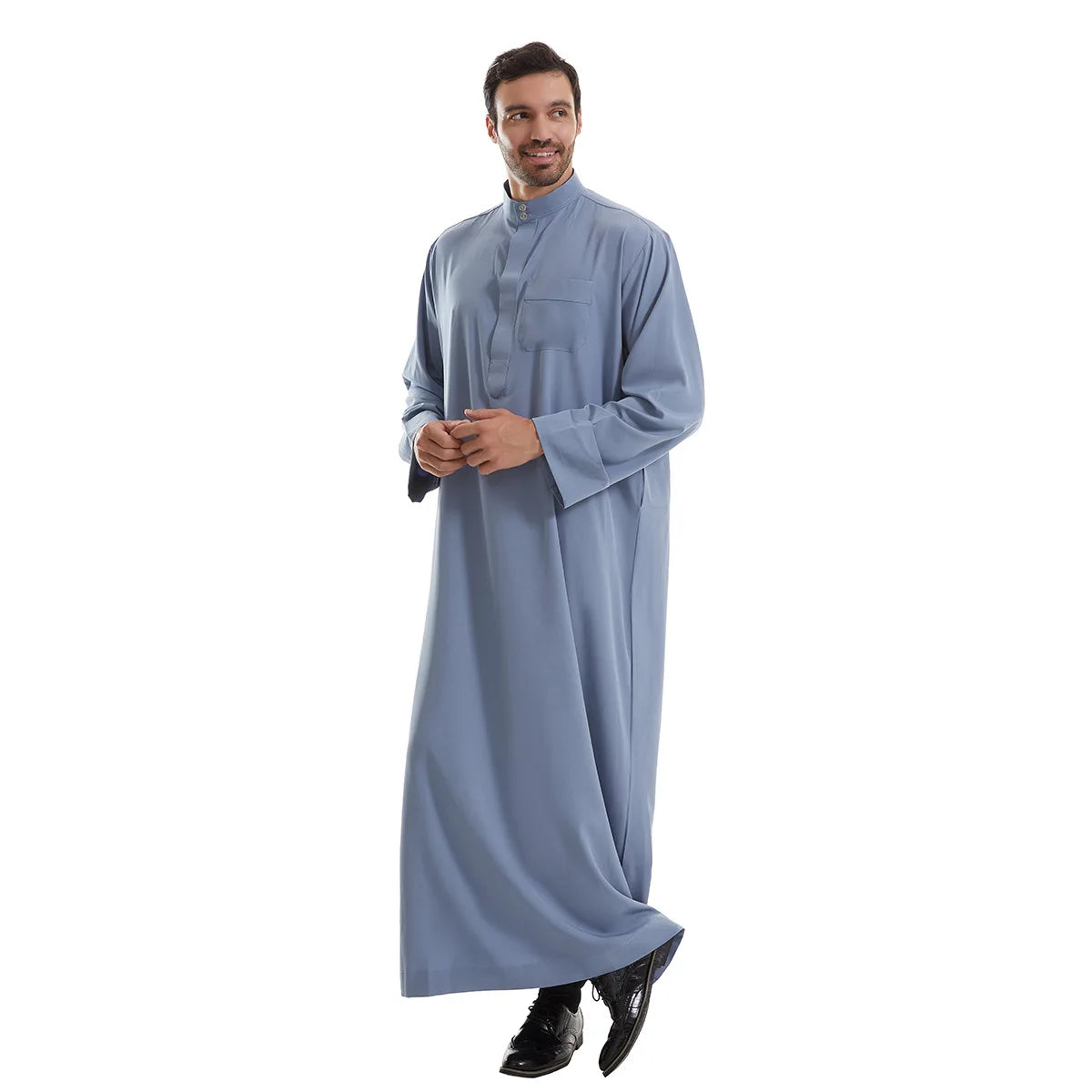 Muslimische Männer Jubba Thobe Langes Gewand Saudi-Islamisch Muslimische Kleidung Abaya Kaftan Islam Dubai Arabisches Kleid Eid Djellaba Dishdasha