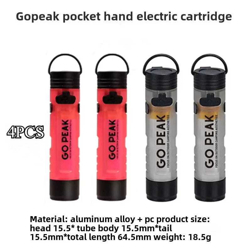 GO PEAK Starke, leichte Mini-Taschenlampe, lange Akkulaufzeit, Kappen-Schlüssel-Clip-Licht, wiederaufladbare magnetische Haken-LED-Nacht-Taschenlampe