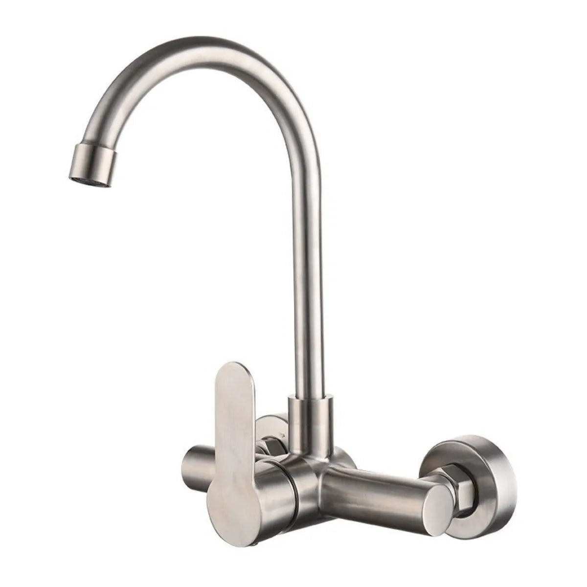 Edelstahl Doppel Loch Wand montiert Kalt- und Warmwasserhahn Balkon Drehbare Küchenarmatur Torneiras De Cozinha Batidora