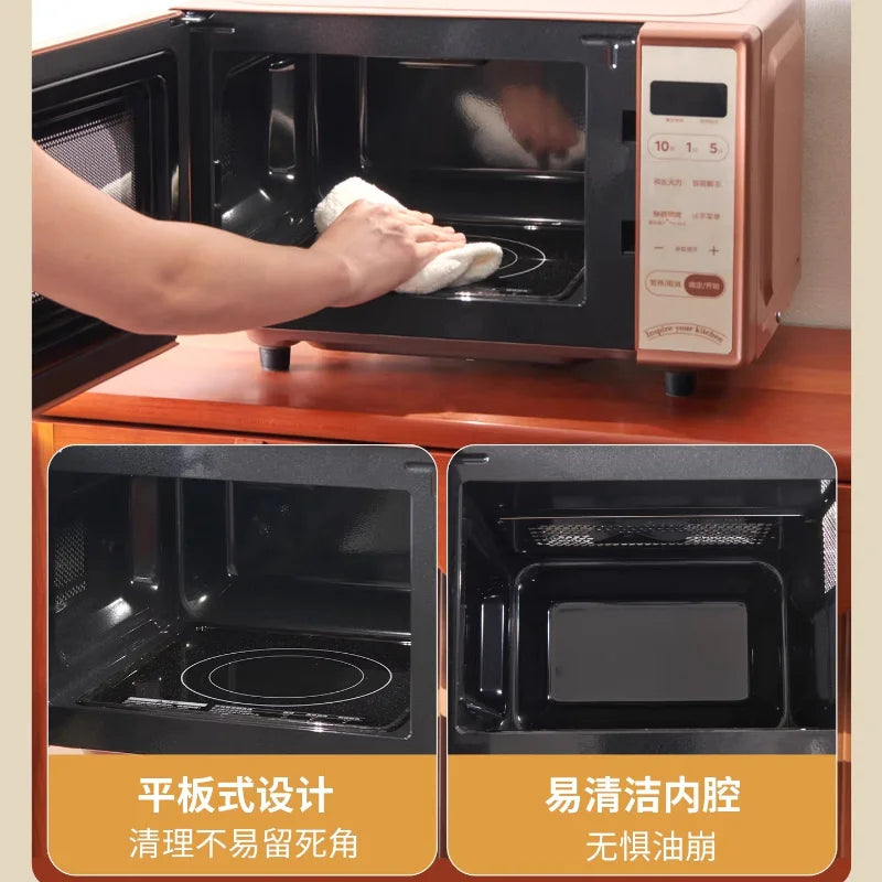 Petit Four à Micro-ondes Rétro Inverter, Appareil Multifonction 3-en-1 Cuisson Vapeur pour Cuisine Domestique