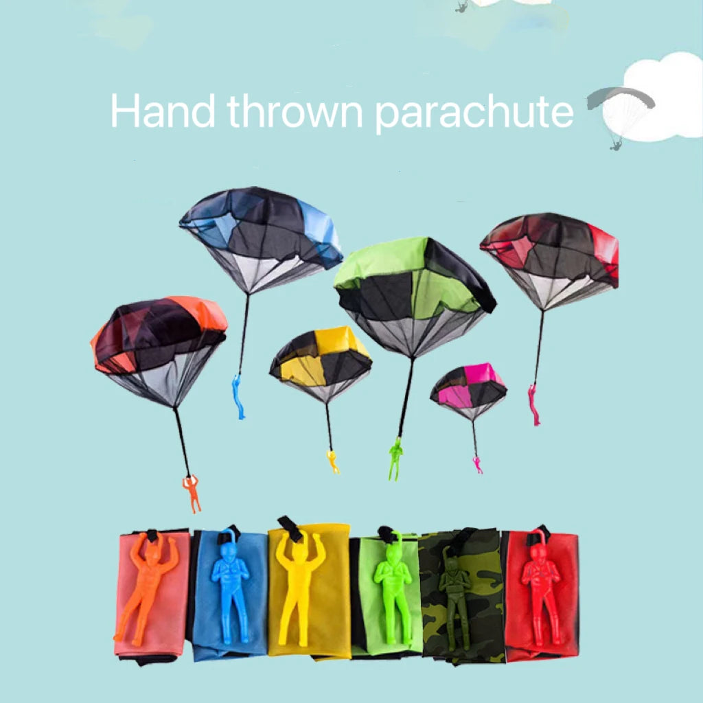Parachute à Lancer à la Main 4 Pièces, Mini Parachute pour Enfants, Jouet de Plage Extérieur, Jouets Éducatifs de Divertissement Parent-Enfant
