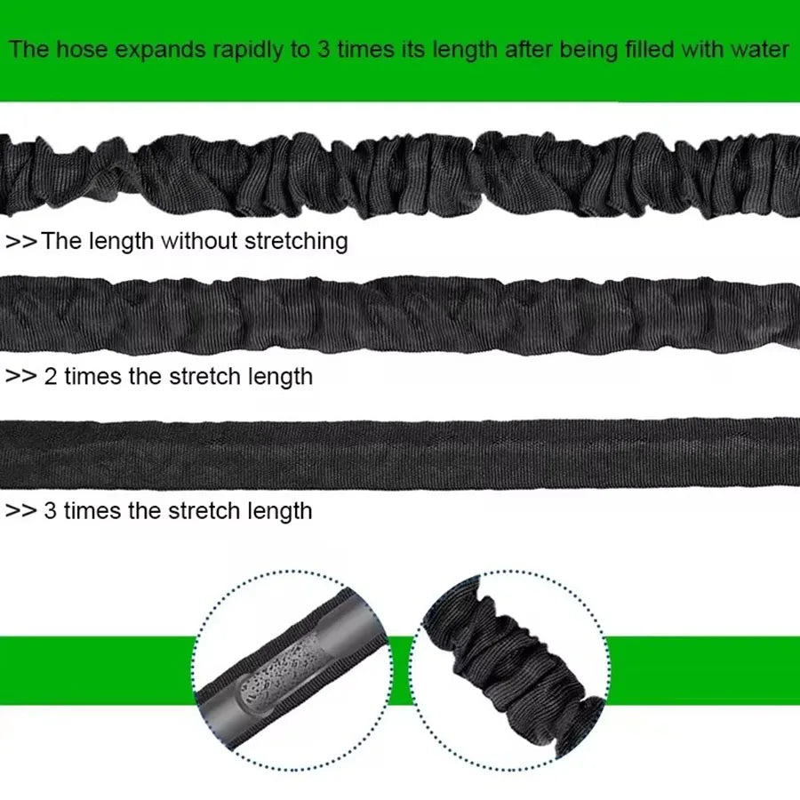 Tuyau d'arrosage magique extensible 25FT-200FT pour jardin, tuyaux d'eau haute pression, pistolet de lavage de voiture, fournitures de jardinage