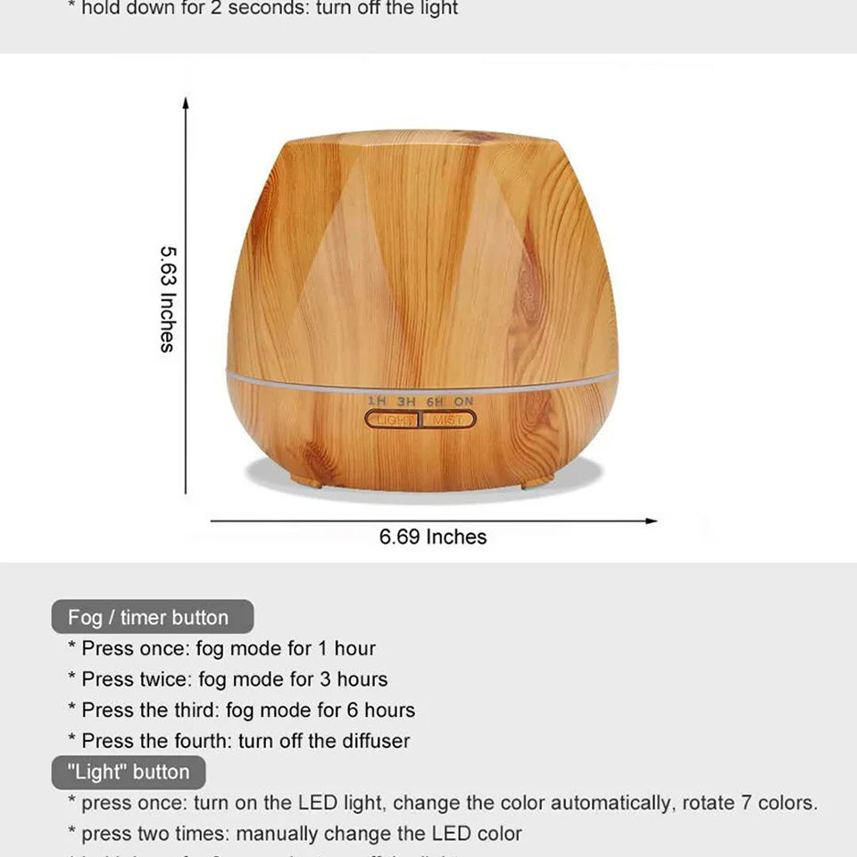 Aroma-Diffusor Ätherisches Öl Aromatherapie Ultraschall-Luftbefeuchter Automatische Fernbedienung Luftbefeuchter 300 500 1000ml