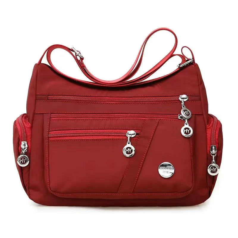 Damen Umhängetasche Wasserdichte Tragetasche Lässige Nylon Handtasche RFID Leichte Kuriertasche