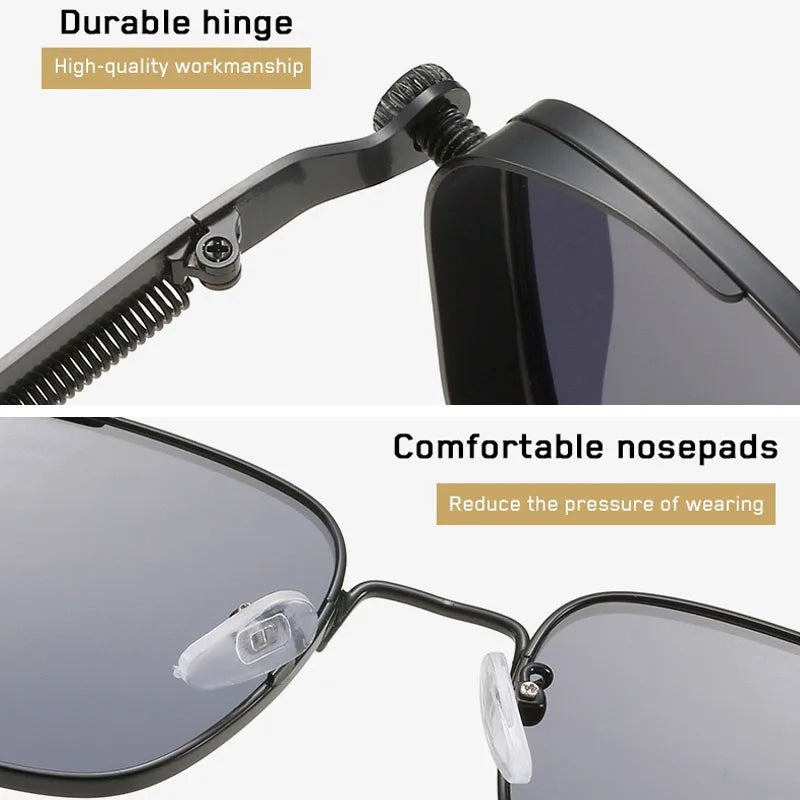 New Eyeglasses Vintage Steampunk Square Metal Sunglasses Fashionable Versatile Unisex Eyewear Unique Statement Style Sun Glasses