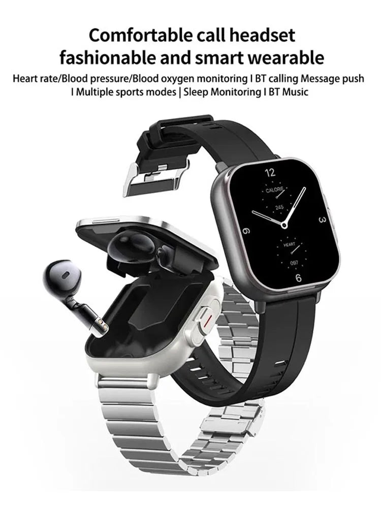 Montre Intelligente 2026 D8 Pro avec Écran 2,01 pouces, Écouteurs sans Fil, Fréquence Cardiaque, Pression Artérielle, Oxygène Sanguin et Assistant Sportif