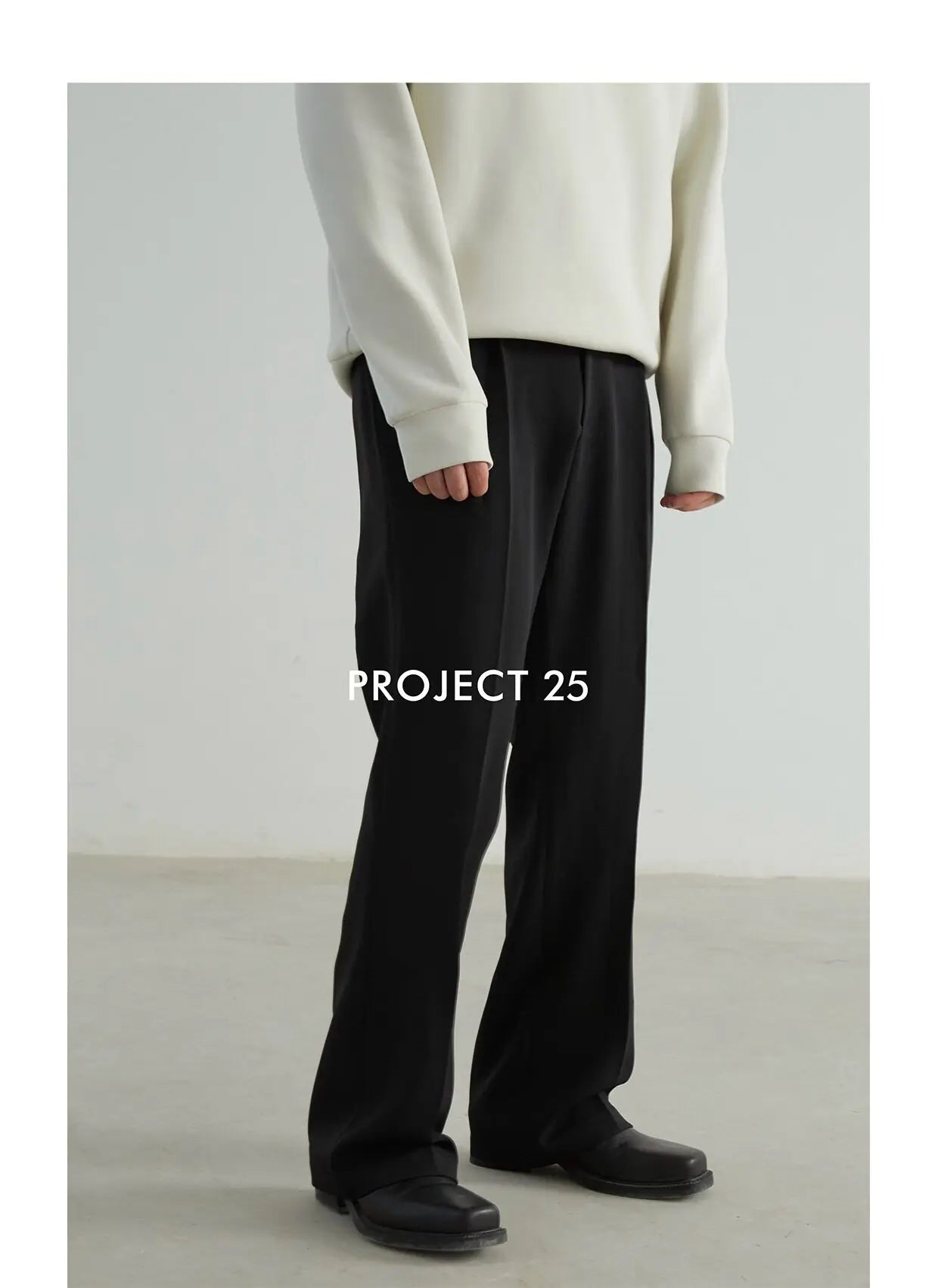 PROJECT 25 Herren-Hose, Schwarz, gerades Bein – Knitterarm, elegant fallend, lockere Passform & vielseitige Casual-Anzughose