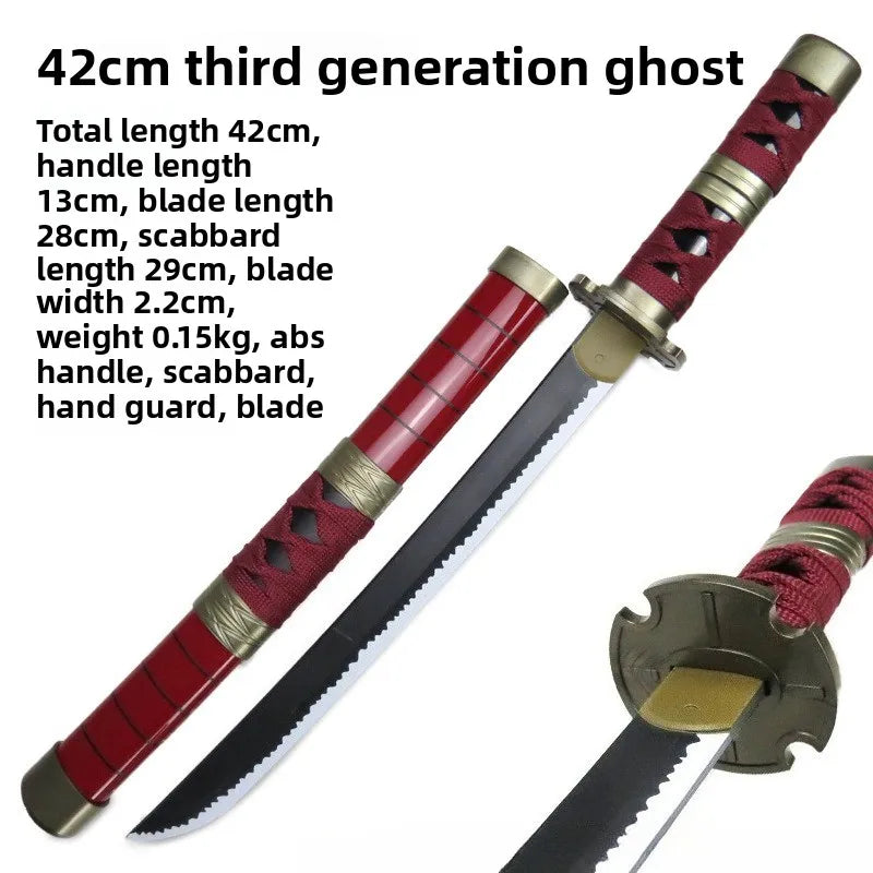 42cm/16.53in Anime Zoro Katana Épées Modèle Samurai Accessoires Cosplay Périphériques En Bois Avec Fourreau Ornements De Collection Jouets Garçons