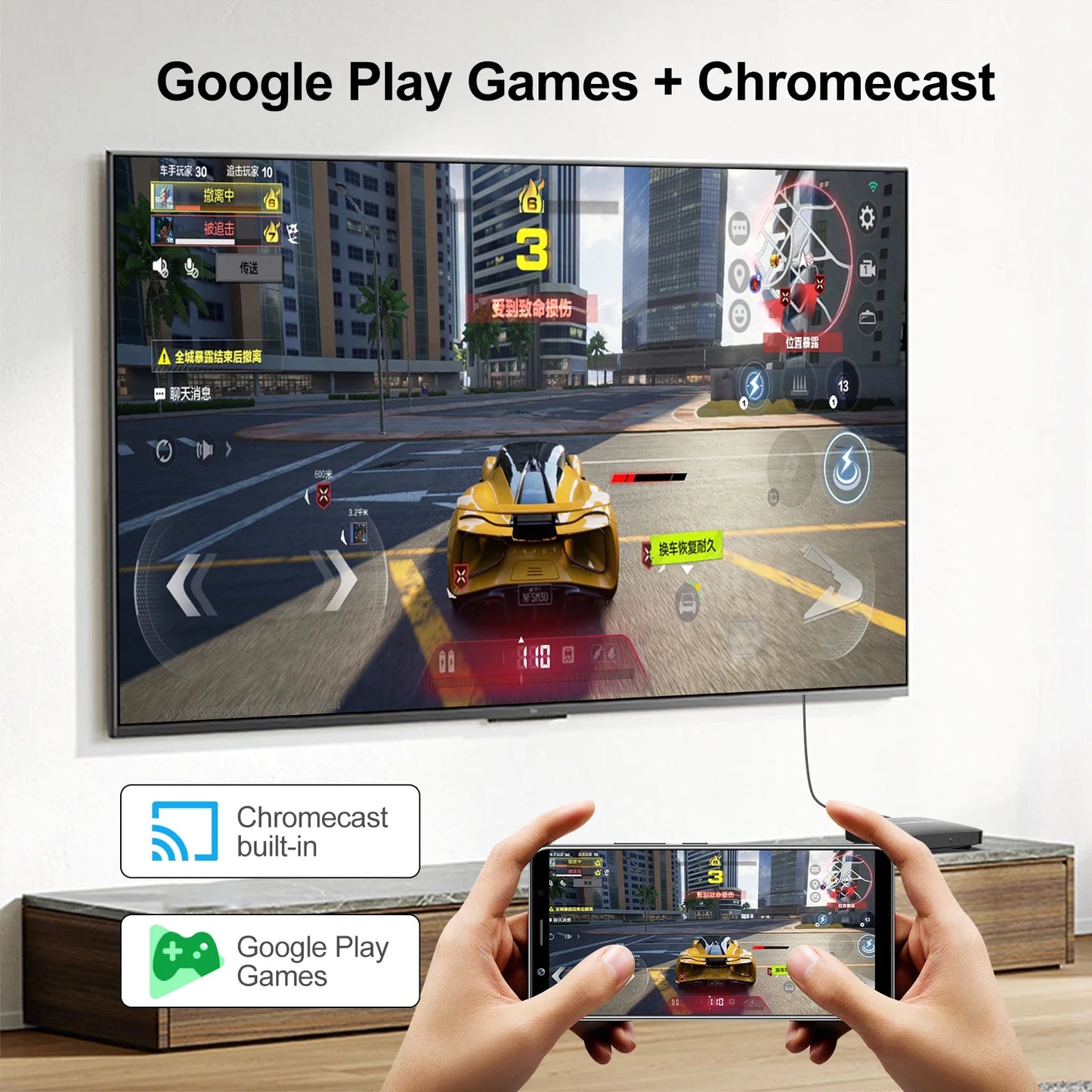Boîtier TV Androidtv 14.0 2026 H96 MAX Amlogic S905L3 avec décodeur vidéo 4K, Wi-Fi 2.4G/5G, BT4.0, Google Voice Assistant et IPTV