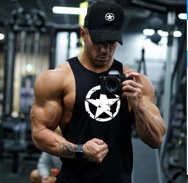 Débardeur de sport sans manches pour homme - Maillot de corps pour homme - Haut de sport pour homme - Vêtement de sport - Haut de sport stringer